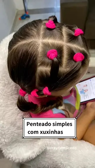 penteados infantil simples com xuxinhas