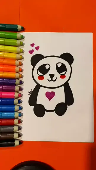 Desenhando um Urso Panda #panda #urso #ursopanda #desenhos