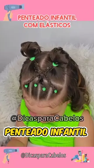 Penteado Infantil Fácil com Elásticos Coloridos