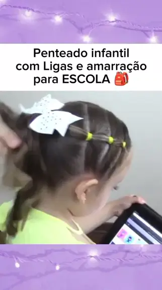 Penteado infantil com liguinhas #penteadoinfantil