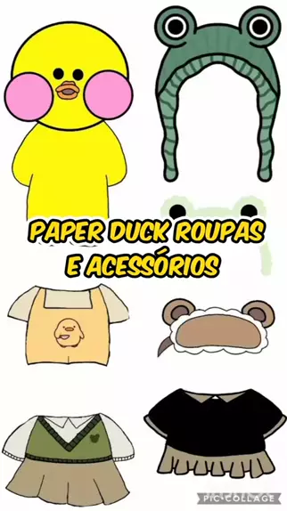 paper duck para imprimir com roupas e acessórios
