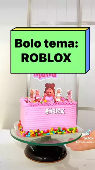 Bolo Roblox Rosa #bolo #doce #kwai