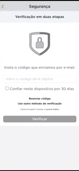 verificação em duas etapas roblox