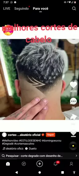 Corte de cabelo store degrade com desenho