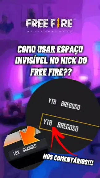 APRENDA! COMO DAR ESPAÇO NO NOME DO FREE FIRE 2021 - COMO DAR ESPAÇO NO  NICK DO FREE FIRE - NANDO FF 